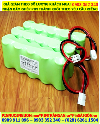 Pin sạc 6v-C2500mAh, Pin đèn Exit thoát hiểm 6v-C2500mAh, Pin đèn sự cố khẩn cấp 6v-C2500mAh